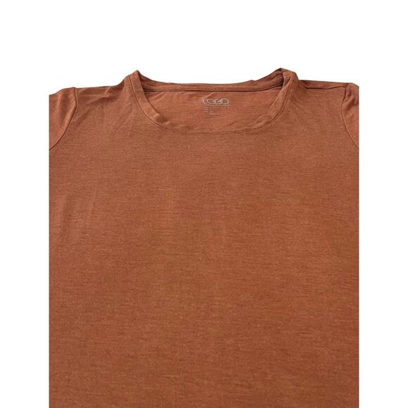 LOGO BY LORI GOLDSTEIN LONG SLV CREW NECK PULL-OVER TOP, WOMENS, L, DARK ORANGE - Picture 3 of 10